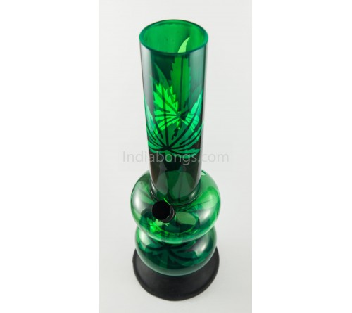 Black And Green Double Bubble Leaf Acrylic Bong