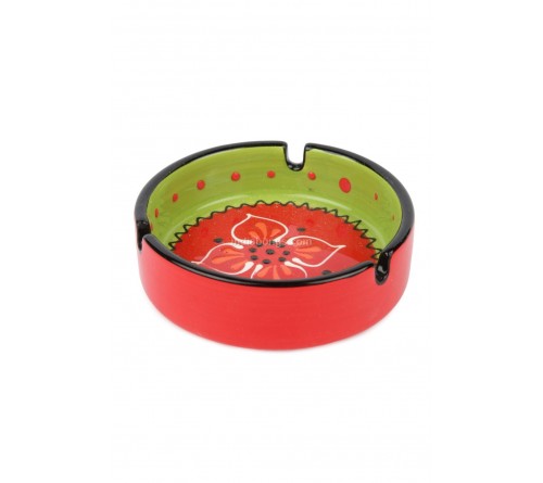 Red Floral Ashtray