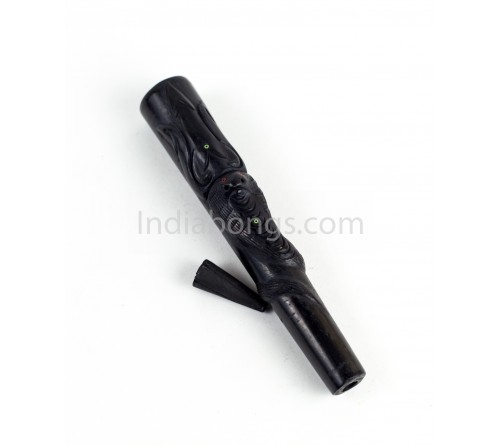 Moulded Trident Headed Snake Clay Chillum 