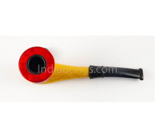 Red and Brown Gentleman Smoking Pipe