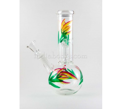 Clean Bubble Hand Painted Single Percolator Ice Glass Bong