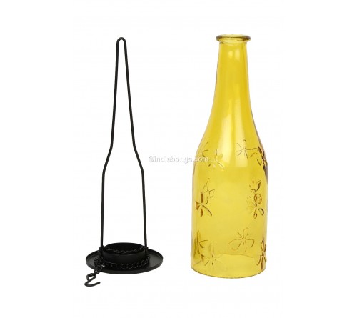 Yellow Levitating Bottle Candle Stand